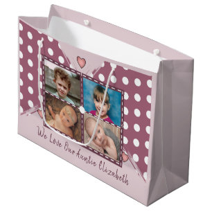 Grand Sac Cadeau Nous aimons nos photos Tante embrasser l'anniversa