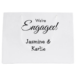 Grand Sac Cadeau Nous sommes un couple fiancé nom romantique simple
