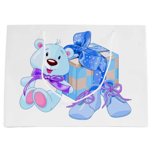 Grand Sac Cadeau Nouveau bébé garçon (Devant)