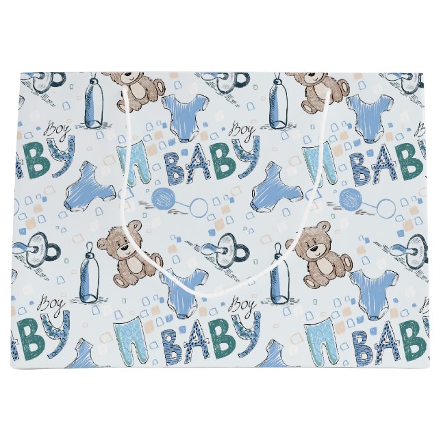 Grand Sac Cadeau Nouveaux Nounours pour bébés (Devant)