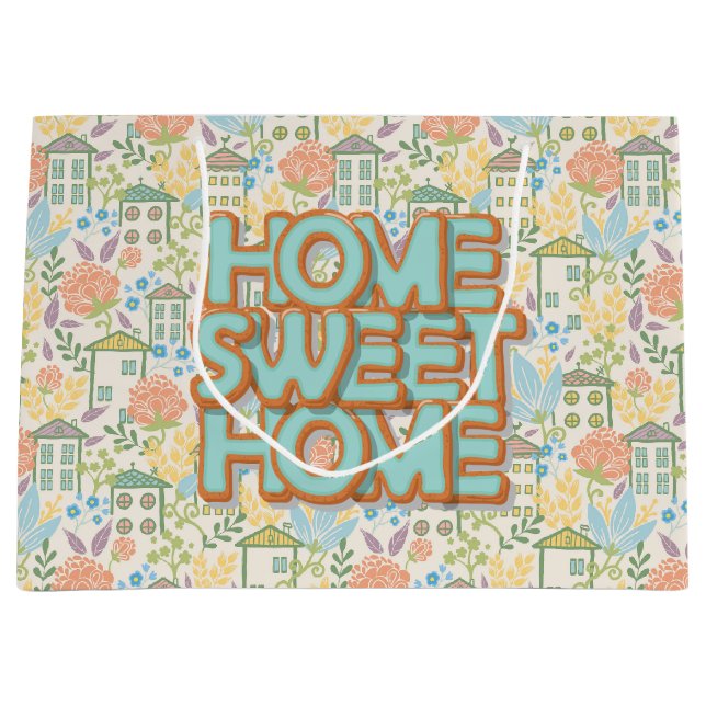 Grand Sac Cadeau Nouvelle maison Sweet Home (Devant)