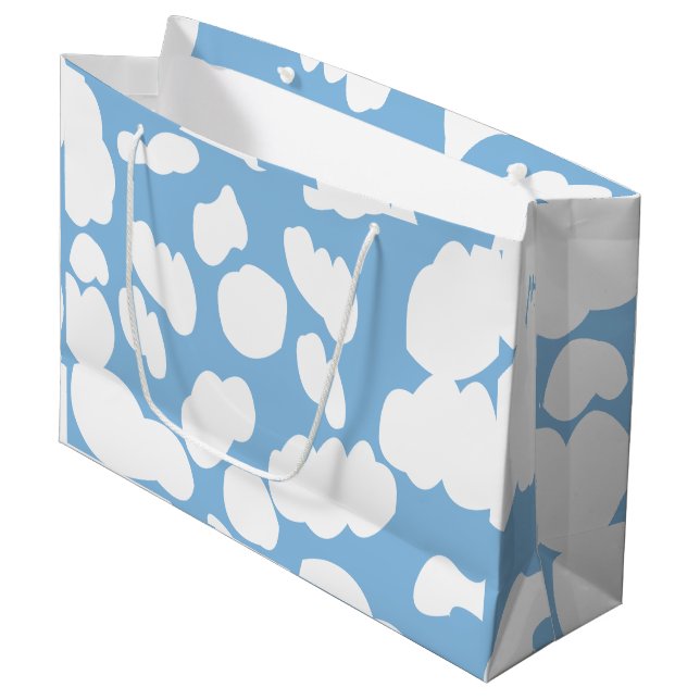 Grand Sac Cadeau Nuages Ciel Bleu (Devant Angle)