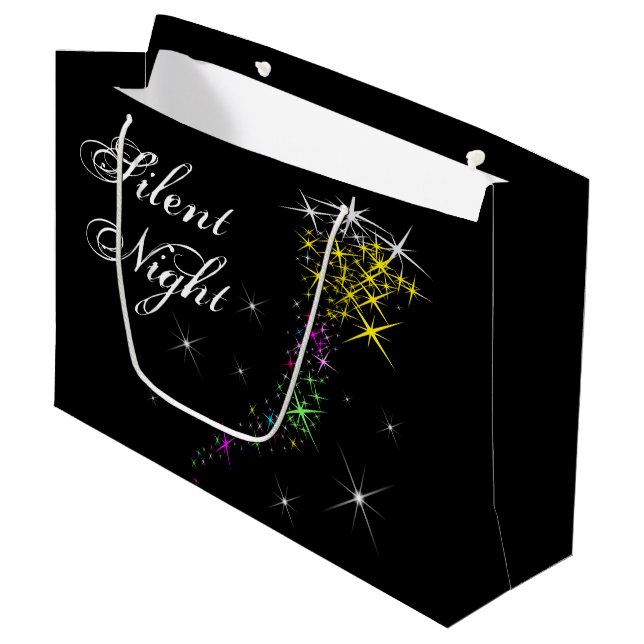 Grand Sac Cadeau Nuit silencieuse de Noël (Devant Angle)