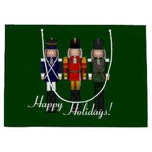 Grand Sac Cadeau Nutcracker Trio, Green-GIFT BAG L