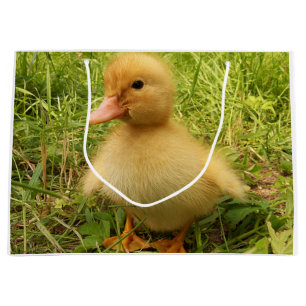 Grand Sac Cadeau oiseau, canard, canard, jaune, nature, mignonette,