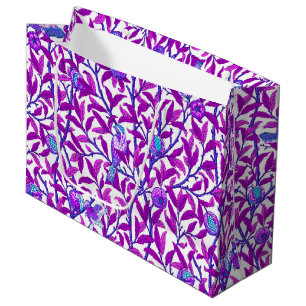 Grand Sac Cadeau Oiseau et grenade Art Nouveau, Améthyste violet