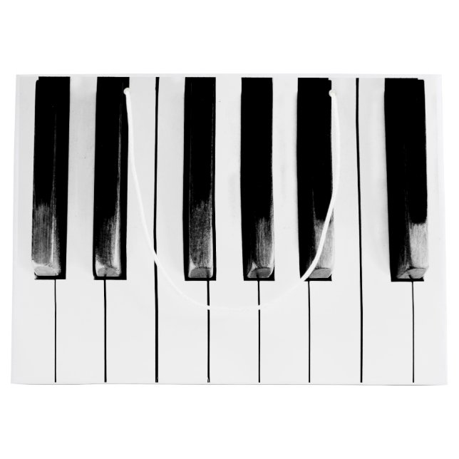 Grand Sac Cadeau Old Torn Piano Keys Cool Amusants (Devant)