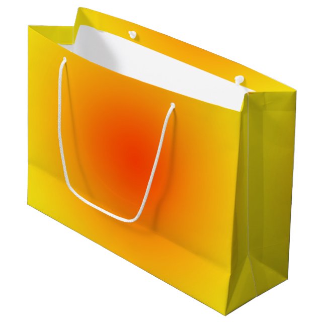 Grand Sac Cadeau Ombre jaune orange soleil dégradé (Devant Angle)