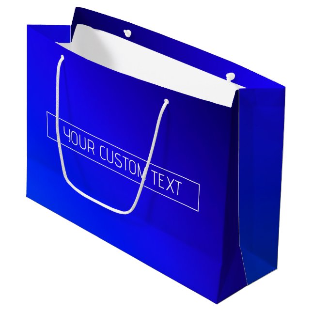 Grand Sac Cadeau Ombre moderne Bleu Clair et Violet (Devant Angle)