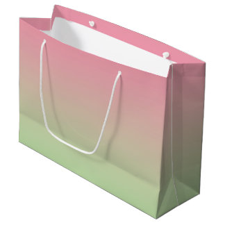 Grand Sac Cadeau Ombre rose et vert