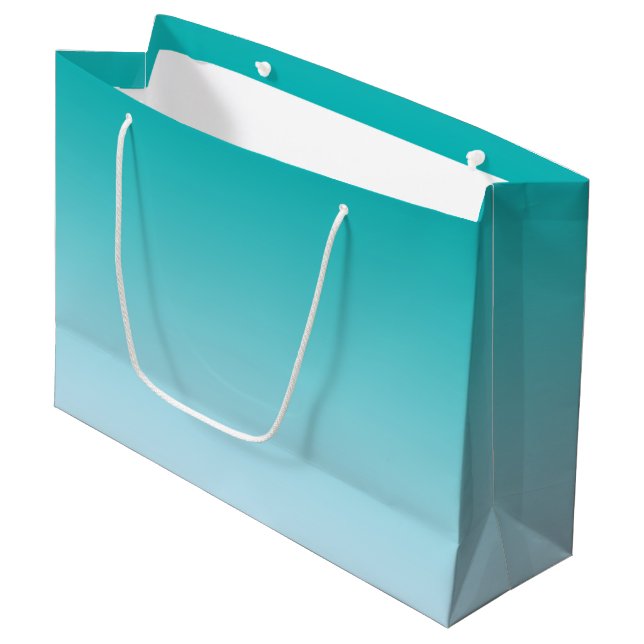 Grand Sac Cadeau Ombre turquoise (Devant Angle)