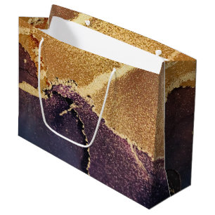 Grand Sac Cadeau Or Abstrait