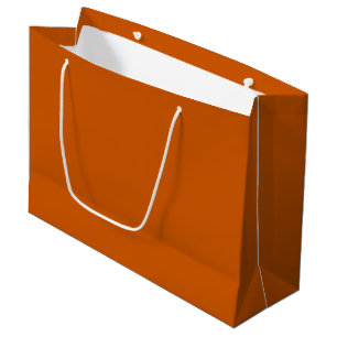 Grand Sac Cadeau Orange brûlé (couleur solide)
