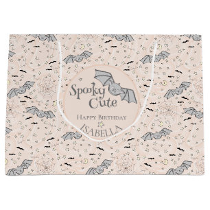 Grand Sac Cadeau Orange chauves-souris Éffrayant homme neutre
