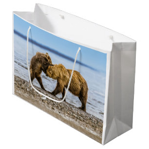 Grand Sac Cadeau Ours brun côtier
