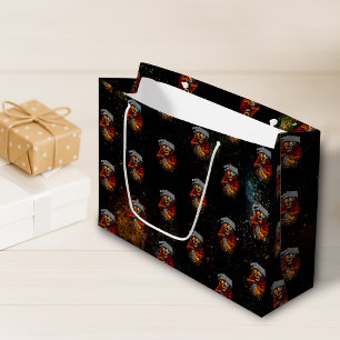 Grand Sac Cadeau Ours Rétro Avec Chapeau Râpe à Fromage et Lunettes