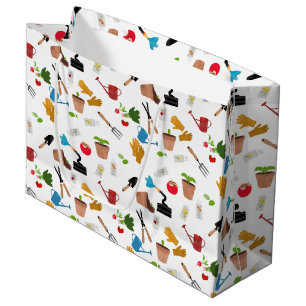 Grand Sac Cadeau Outils de jardinage Plante jardinier Motif