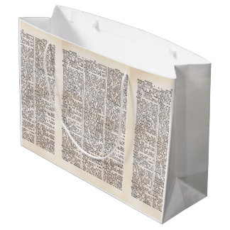 Grand Sac Cadeau Page du dictionnaire Book Lover's Dictionary Bag