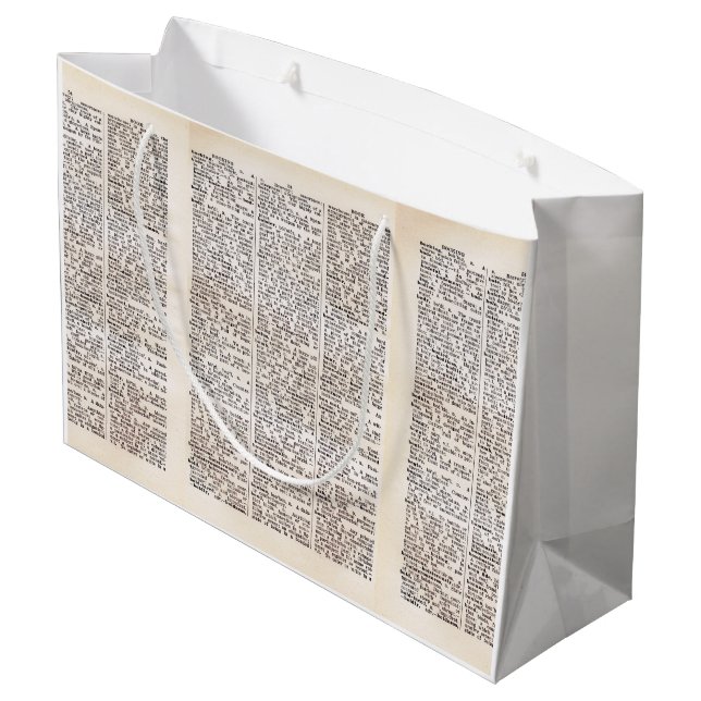 Grand Sac Cadeau Page du dictionnaire Book Lover's Dictionary Bag (Dos Angle)