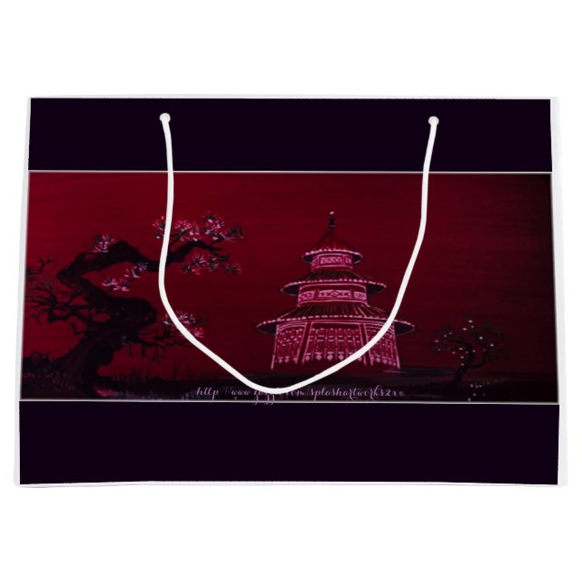 Grand Sac Cadeau "Pagota chinois" (Devant)