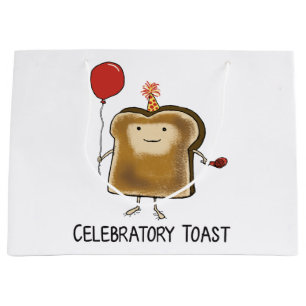 Grand Sac Cadeau Pain grillé de célébration mignon et drôle