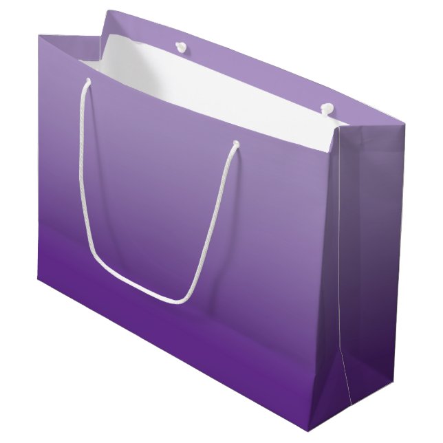 Grand Sac Cadeau Pale to Royal Purple Ombre (Devant Angle)