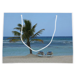Grand Sac Cadeau Palmier sur la plage
