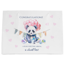 Grand Sac Cadeau Panda bunting and balloons Baby Shower