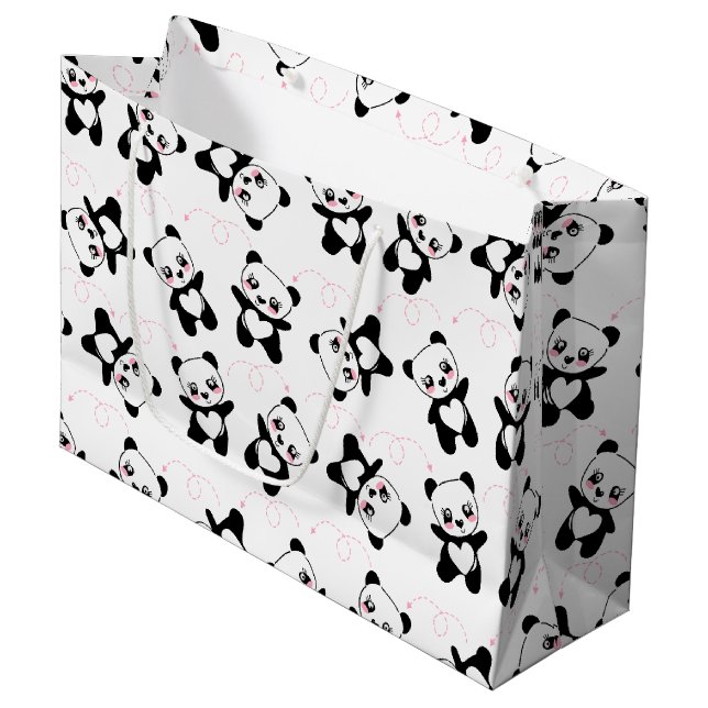 Grand Sac Cadeau Panda dansant (Devant Angle)