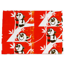 Pandas mignons sur un bambou 