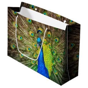 Grand Sac Cadeau Paon