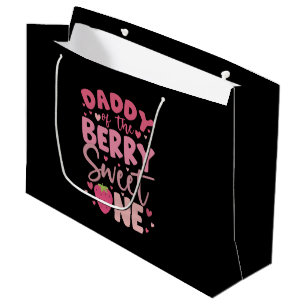 Grand Sac Cadeau Papa de la douce fraise d'anniversaire