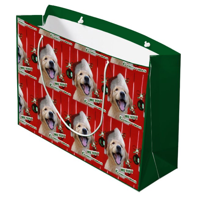 Grand Sac Cadeau Papier d'enveloppement de Noël pour marionnettes G (Dos Angle)