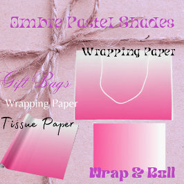 Grand Sac Cadeau Papier enveloppé Ombre Pastel Shades