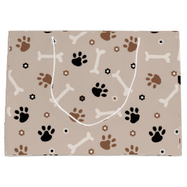 Grand Sac Cadeau Papier motif à envelopper pour chien mignon