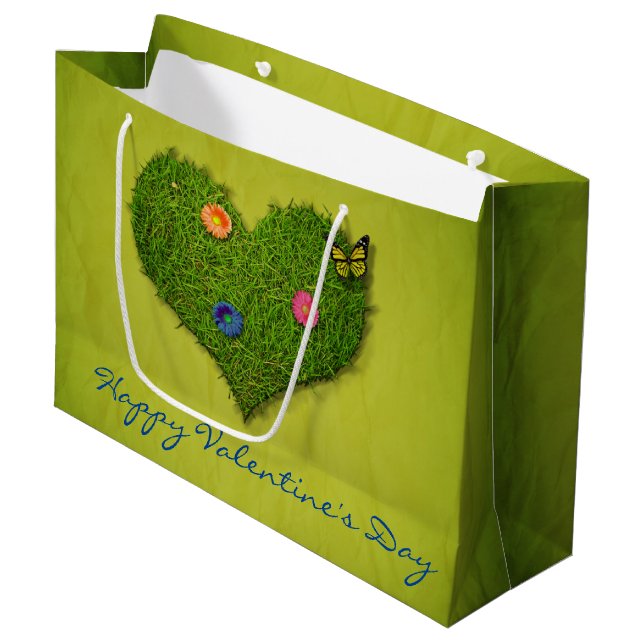 Grand Sac Cadeau Papillon en forme de coeur (Devant Angle)
