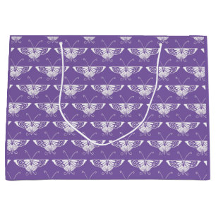 Grand Sac Cadeau Papillon stylisé d'art déco - lilas poussiéreux
