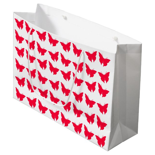 Grand Sac Cadeau Papillons Rouge Bold Mod (Devant Angle)