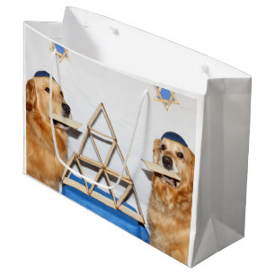Grand Sac Cadeau Pâque d'amusement de pain azyme de golden