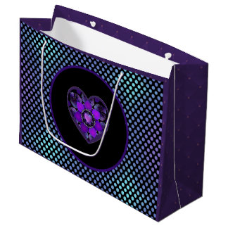 Grand Sac Cadeau Parapluie violet & coeurs .7