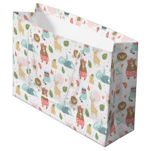 Grand Sac Cadeau Paresse et motif d'amis