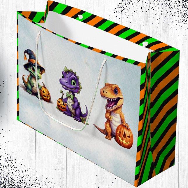 Grand Sac Cadeau Parti Dino-Mash d'Halloween (Dinosaur Halloween theme gift bag!)