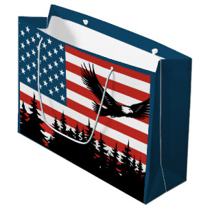 Grand Sac Cadeau Parti du drapeau de l'aigle patriotique
