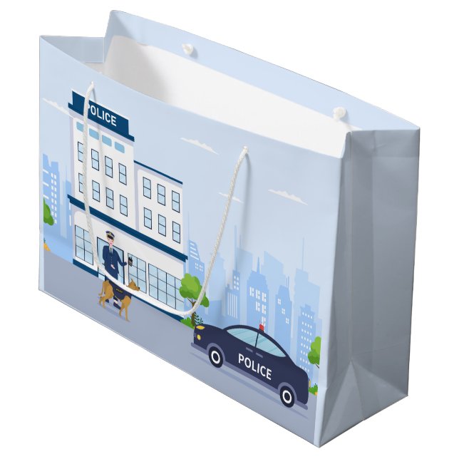 Grand Sac Cadeau Parti du poste de police cool (Devant Angle)