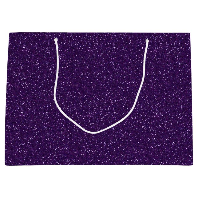 Grand Sac Cadeau Parties scintillant à étincelles violettes foncées (Devant)