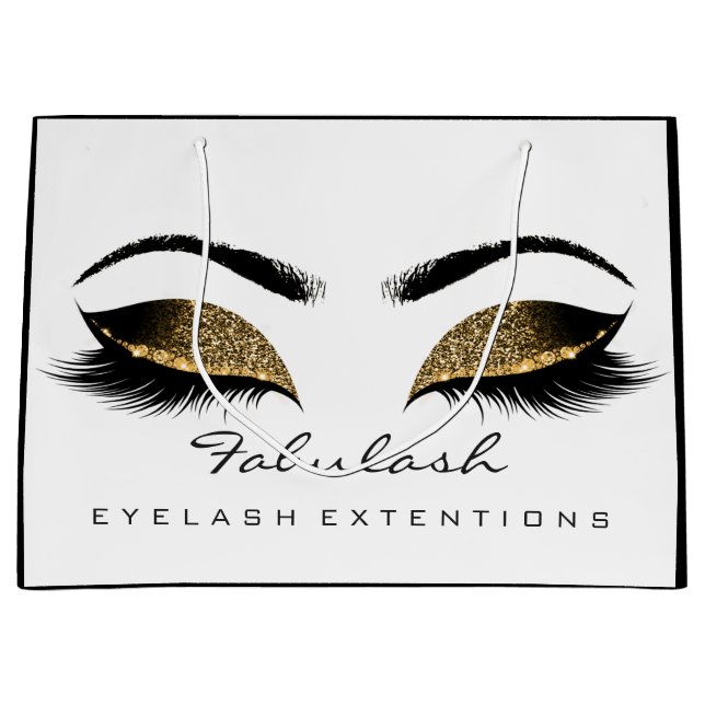 Grand Sac Cadeau Parties scintillant de maquillage Lashes d'yeux Be (Devant)