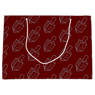 Grand Sac Cadeau Parties scintillant Dreidel Hanoukka