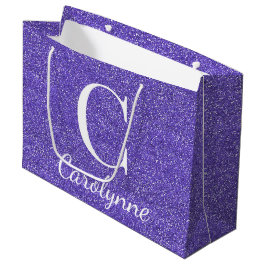 Grand Sac Cadeau Parties scintillant Fille Personnalisée Purple Fau