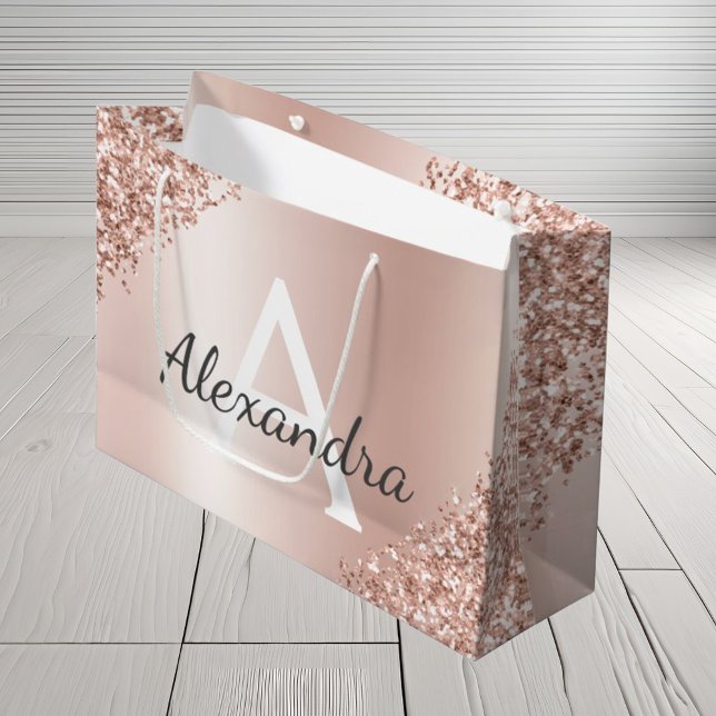 Grand Sac Cadeau Parties scintillant métallique en rose rose vierge (Créateur téléchargé)