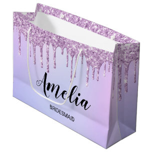 Grand Sac Cadeau Parties scintillant pourpre goutte à goutte Épou